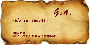 Güns Amadil névjegykártya